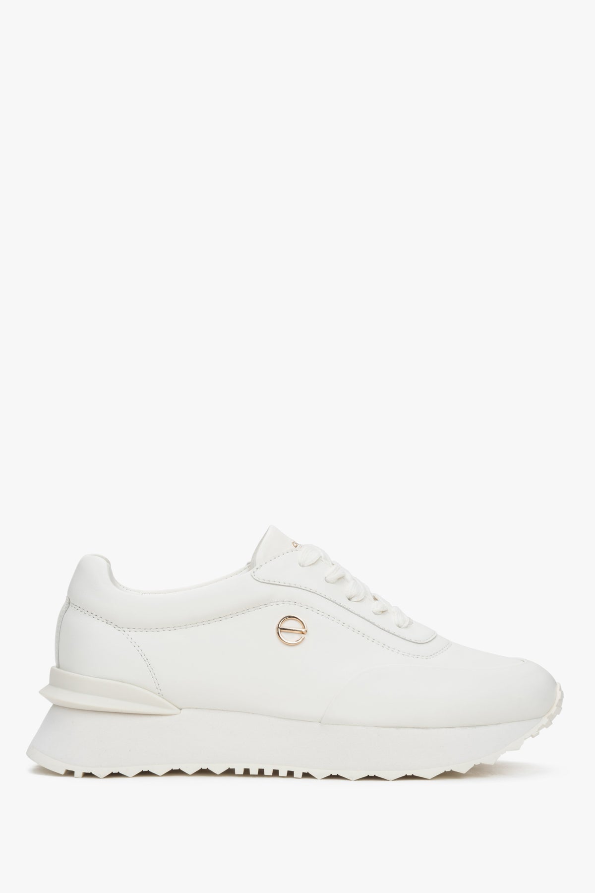 Białe skórzane sneakersy damskie ze sprężystą podeszwą Estro ER00116921.