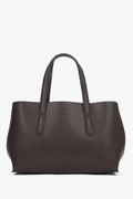 Ciemnobrązowe elegancka torebka damska typu tote ze skóry naturalnej Estro ER00118995.