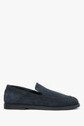 Ciemnoszare mokasyny damskie typu barefoot z włoskiego weluru naturalnego Premium Estro ER00120692
