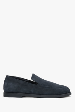 Ciemnoszare mokasyny damskie typu barefoot z włoskiego weluru naturalnego Premium Estro ER00120692