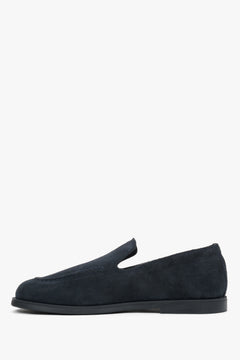 Eleganckie mokasyny damskie barefoot wykonane z ciemnoszarego weluru włoskiego premium.
