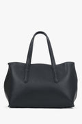 Czarna elegancka torebka damska typu tote ze skóry naturalnej Estro ER00119140.
