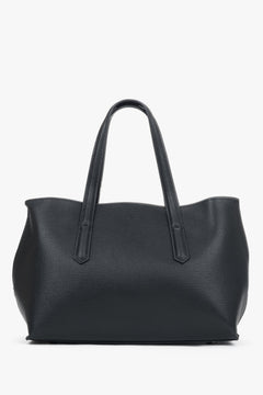 Czarna elegancka torebka damska typu tote ze skóry naturalnej Estro ER00119140.