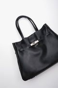 Czarna torebka typu tote z włoskiej skóry naturalnej Premium Estro ER00120583