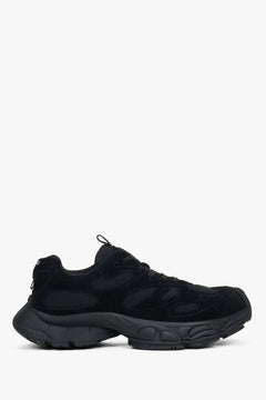 ES8 - czarne sneakersy damskie z miękkiego weluru na sprężystej platformie.