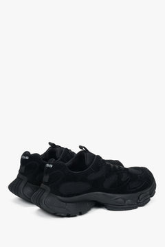 Sneakersy damskie na sprężystej platformie, czarne, z miękkiego weluru, ES8.