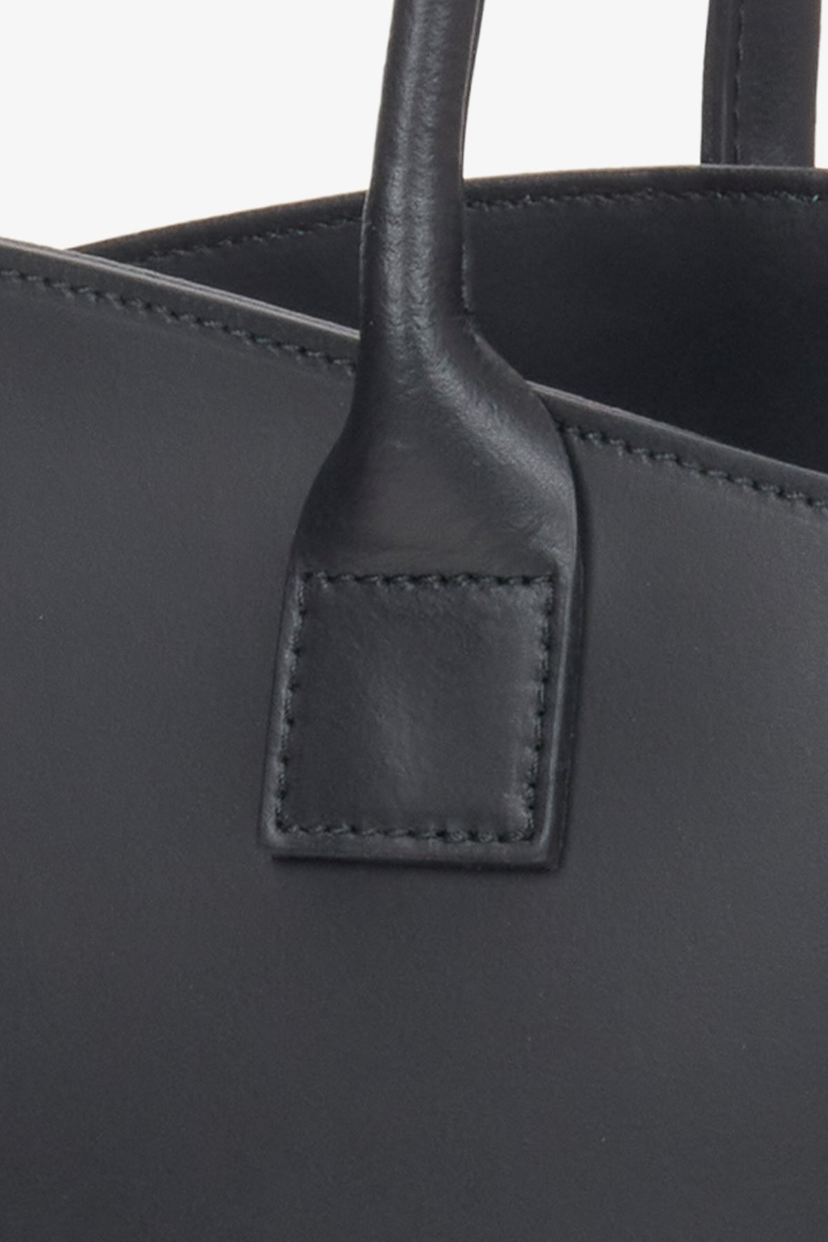 Czarna torebka damska Estro, typu shopper, duża, z włoskiej skóry naturalnej Premium.