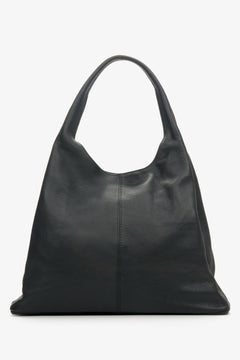 Czarna torebka damska typu shopper ze skóry naturalnej Estro ER00114107