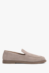 Jasnobrązowe mokasyny damskie typu barefoot z włoskiego weluru naturalnego Premium Estro ER00119529.