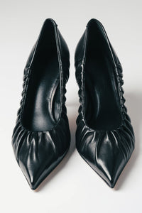 Klasyczne czarne buty na obcasie z czubkiem w szpic z włoskiej skóry Premium Guglielmo Rotta ER00119711.