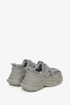 Sneakersy damskie ES 8 szare na wiosnę i jesień - zbliżenie na zapiętek i przyszwę boczną.